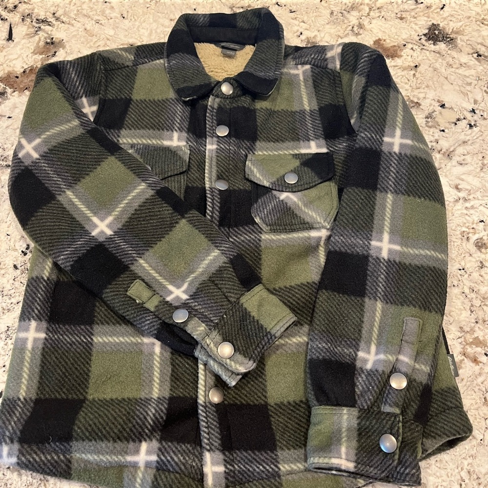 NWOT Eddie Bauer Kids Green Plaid Shacket